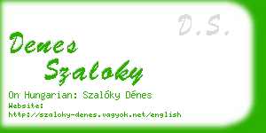 denes szaloky business card